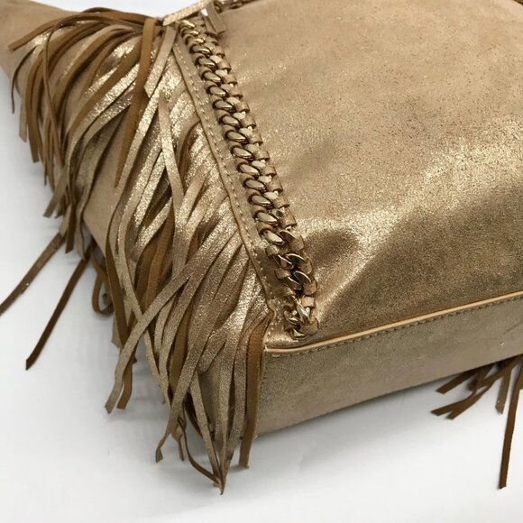 Lilly Pulitzer Metallic Gold Fabric Fringe Tote Bag - Picture 7 of 10